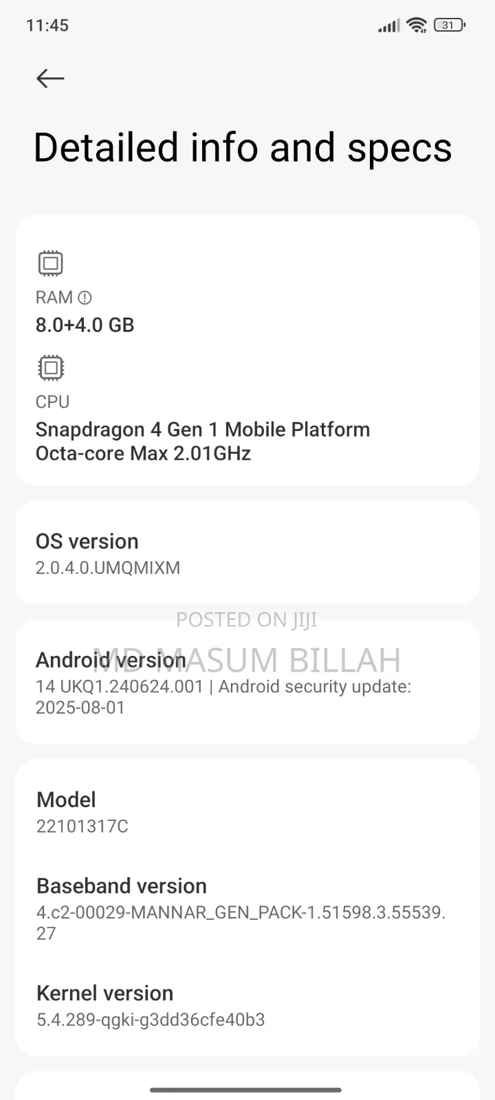 Xiaomi Redmi Note 12 5G 256 GB White