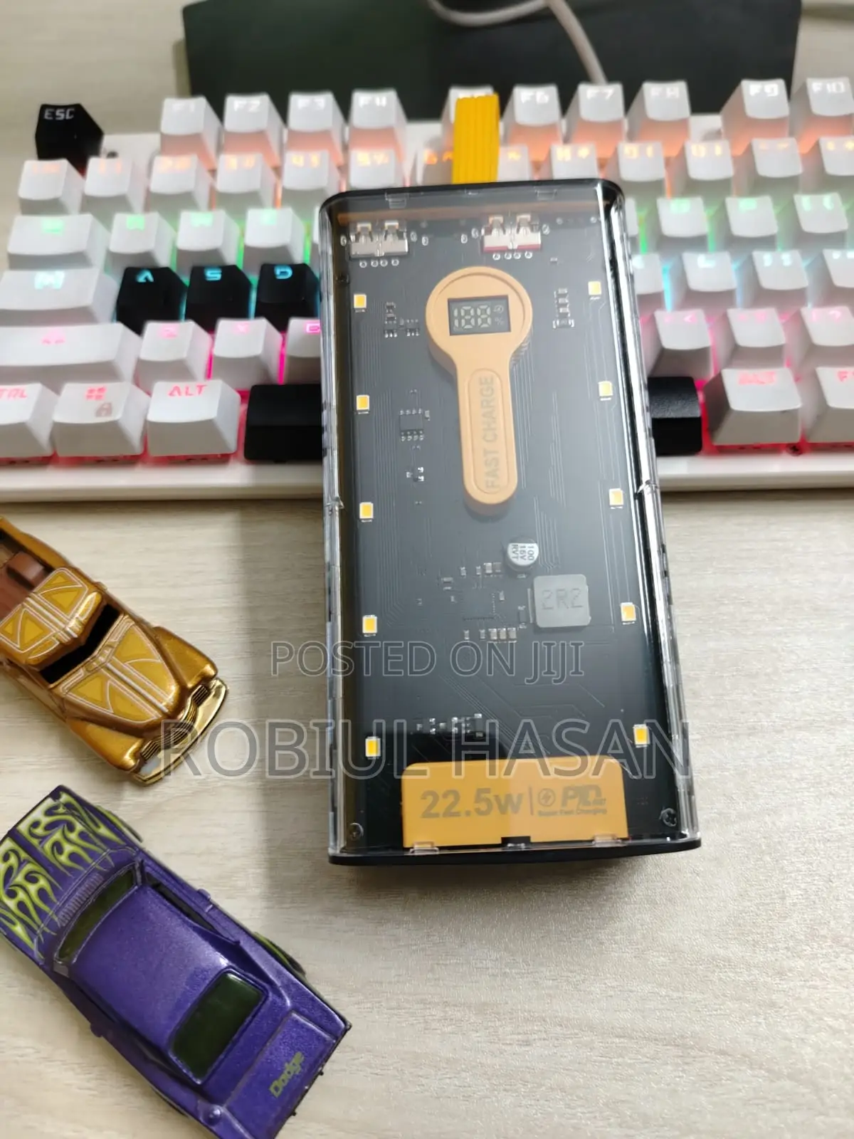 Transparent 20000mah Powerbank – 4-in-1 Charging Solution