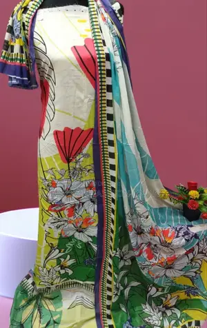 ডিজিটাল প্রিন্ট কটন থ্রি পিস