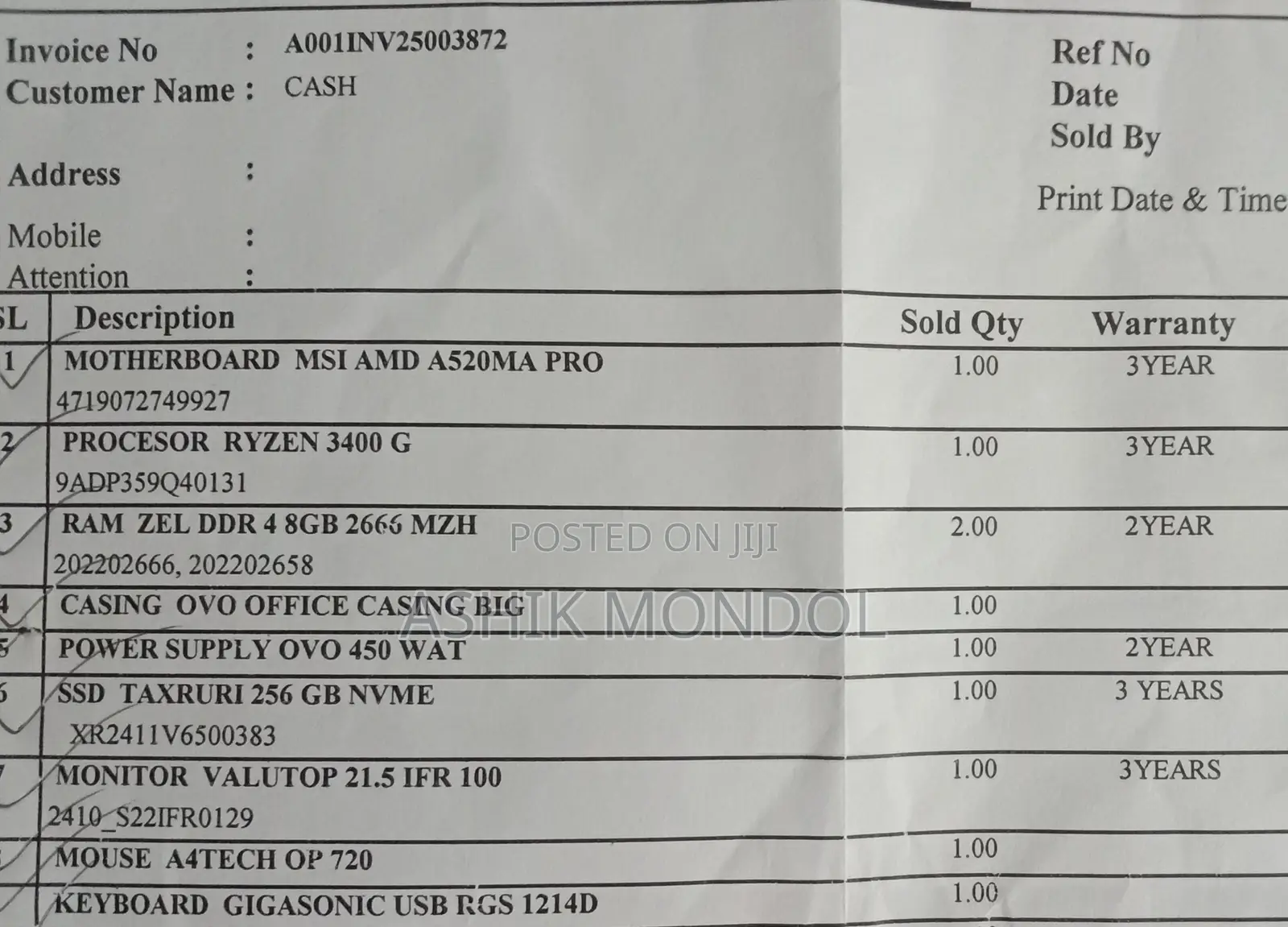 New Desktop Computer Dell Optiplex 5040 4GB AMD Ryzen 5 HDD+SSD 256GB