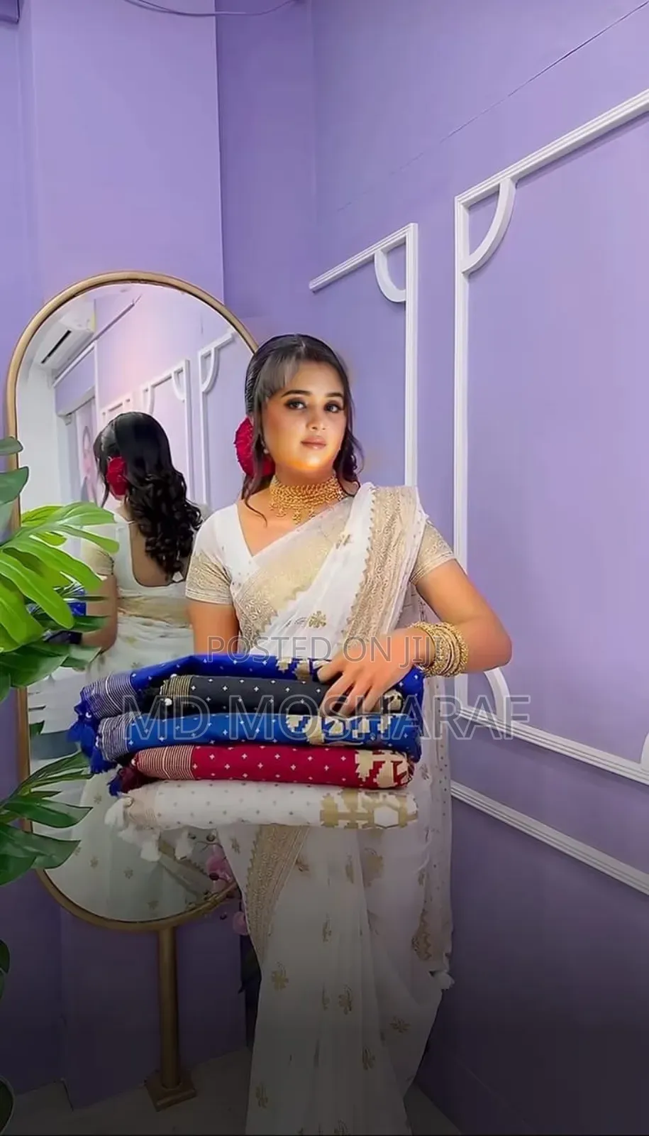 Semi Moslin Sharee With Blouse Piece