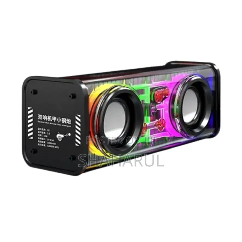V8 Transparent Mechanical TWS Subwoofer Wireless Bluetooth Speaker