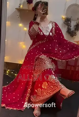 জর্জেট থ্রি-পিস High Quality Work Dress for Girls