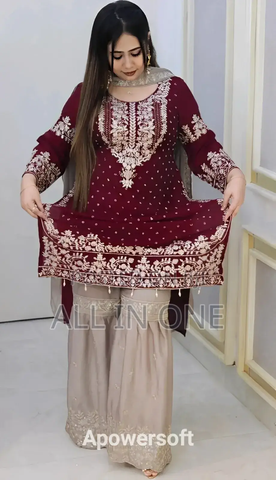 গারারা জর্জেট থ্রি-পিস High Quality Update Collection