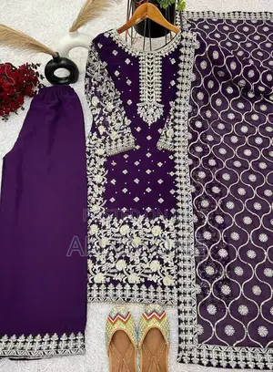 জর্জেট থ্রি-পিস Hit Viral Collection New Update High Quality Work