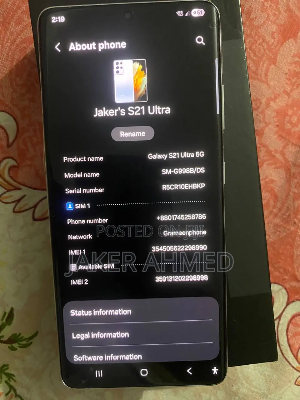 New Samsung Galaxy S21 Ultra 5G 128 GB Silver