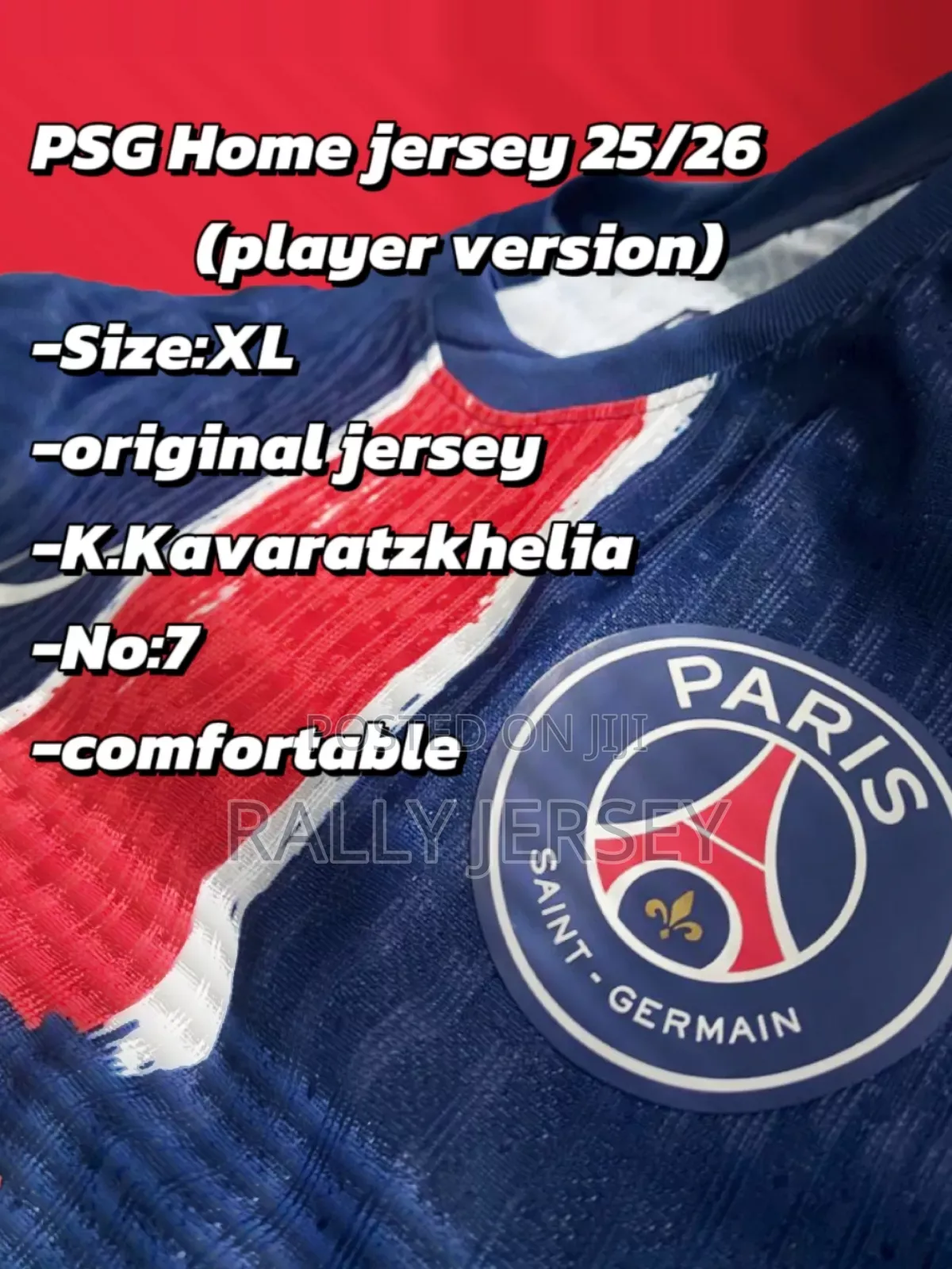 Psg(Paris-Saint-Garment) Home Jersey Xl Size