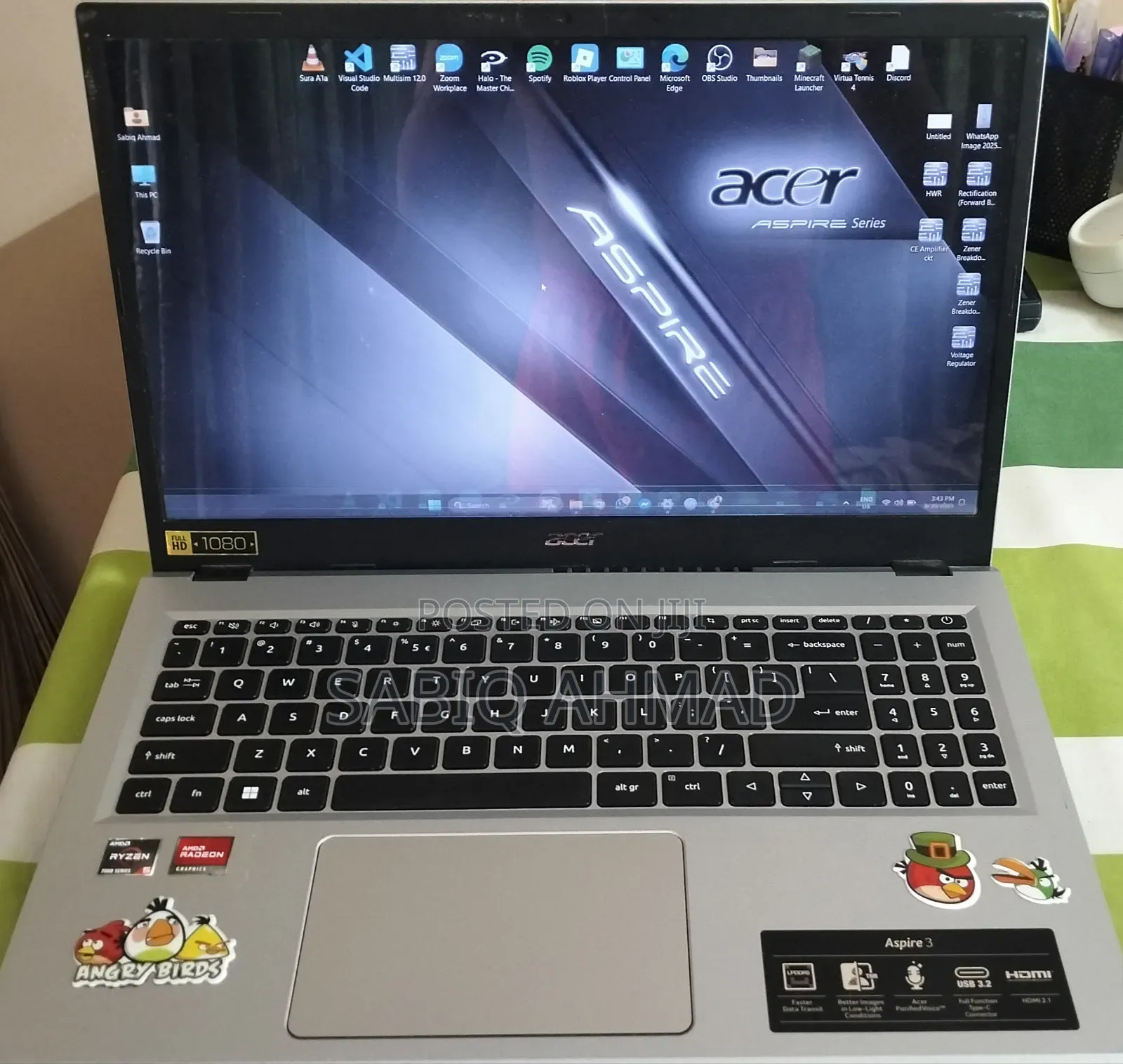 Laptop Acer Aspire 3 A315-23 8GB AMD Ryzen 5 SSD 512GB