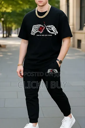 Export Quality 100% Cotton Fabrics Tshirt Trouser Combo Set