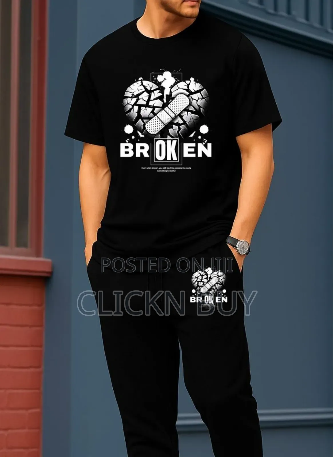 Export Quality 100% Cotton Fabrics Tshirt Trouser Combo Set