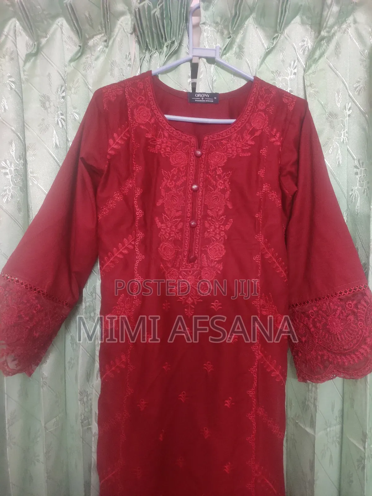 A Beautiful Maroon Dress 