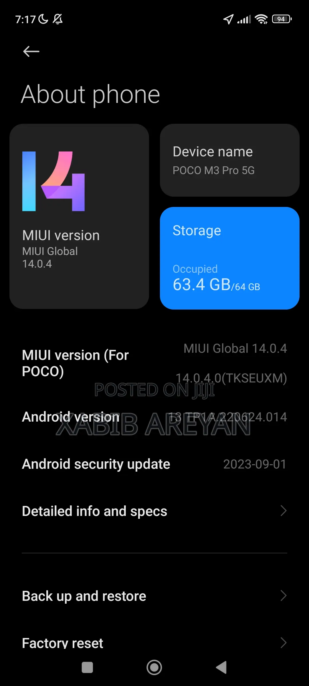 New Xiaomi Poco M3 Pro 5G 128 GB Black