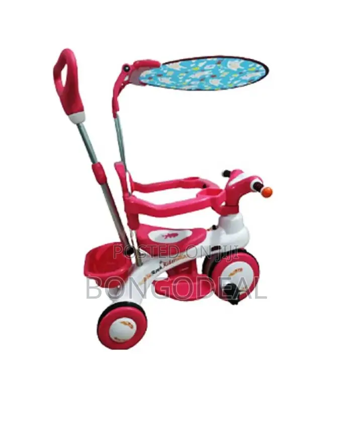 Baby Kids Cycle With Music, Light, Push Handle Basket.