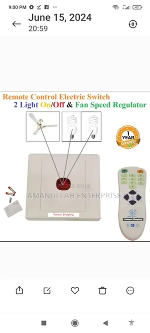 Photo - Remote Control Switch for 2 Light 1 Fan With Regulator