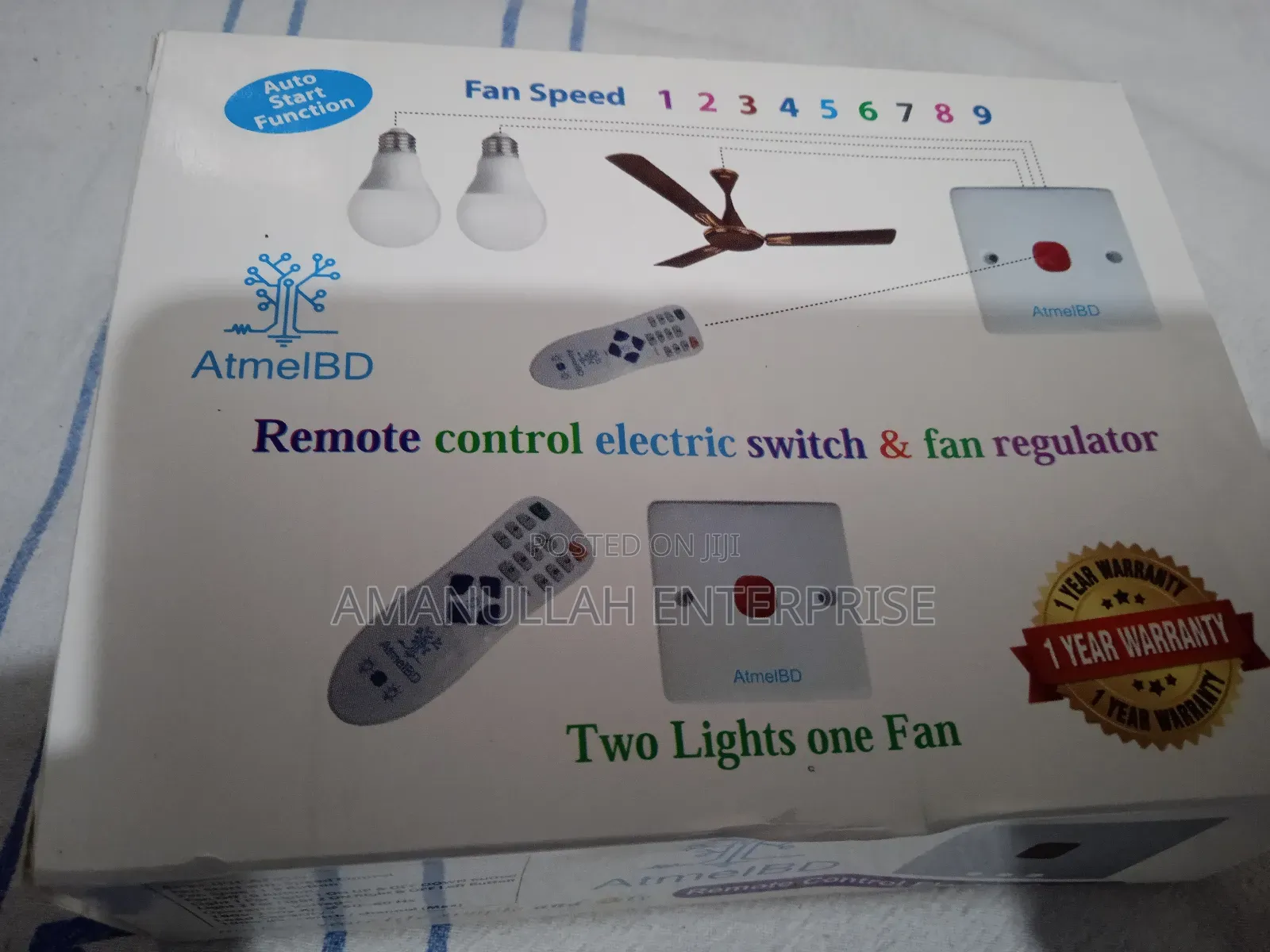 Remote Control Switch for 2 Light 1 Fan With Regulator