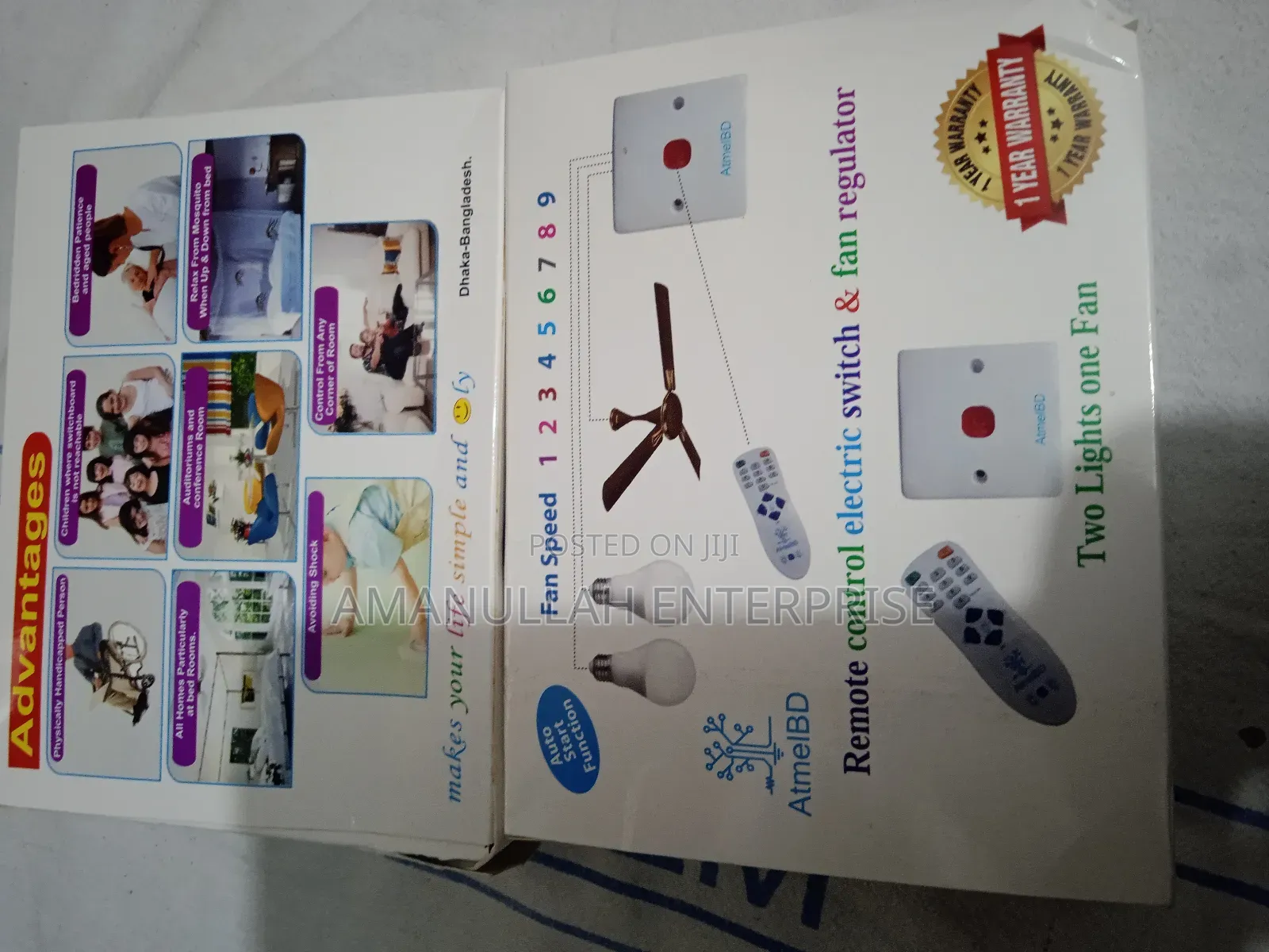 Remote Control Switch for 2 Light 1 Fan With Regulator