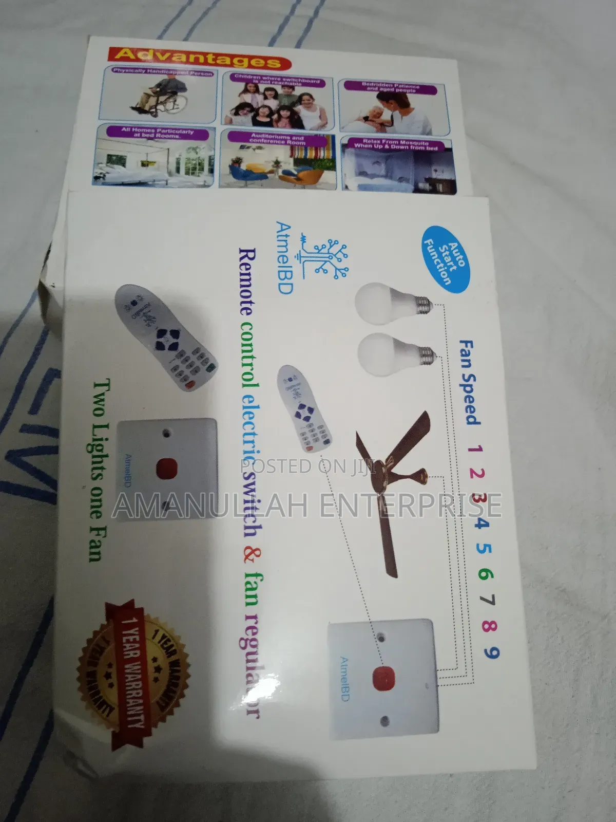 Remote Control Switch for 2 Light 1 Fan With Regulator