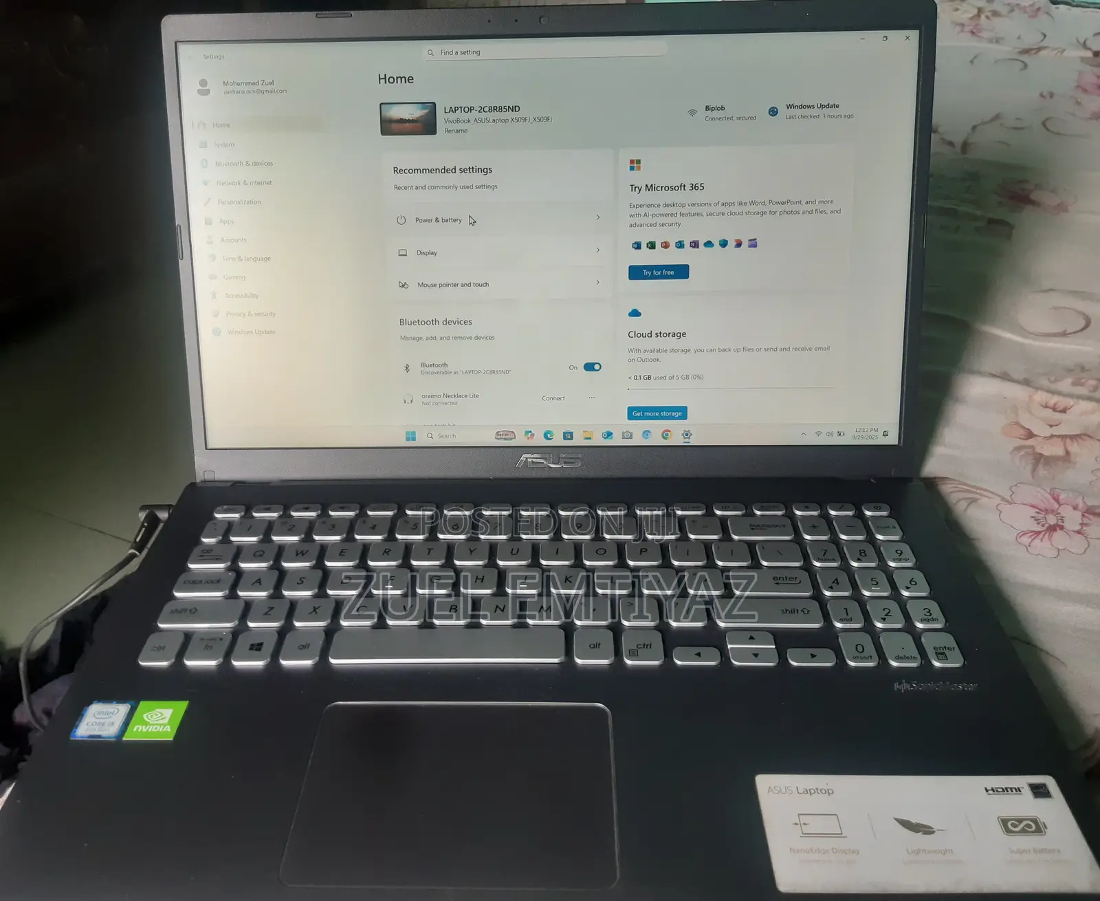 Laptop Asus 8GB Intel Core I5 HDD+SSD 1T