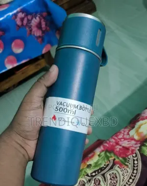 Vacuum Flask Set (500ml) With 3 Cups – Keep Your Drinks Hot For Hours