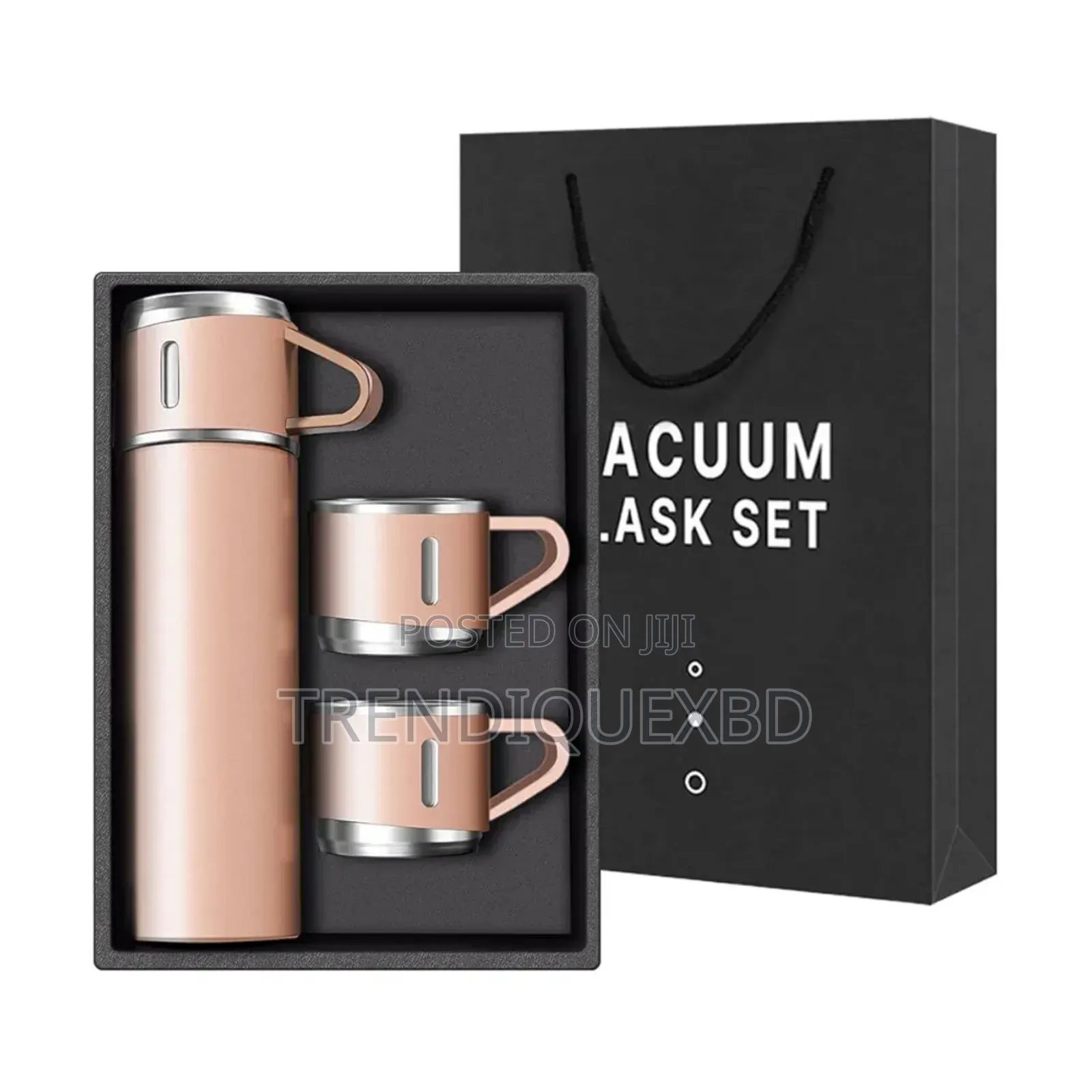 Vacuum Flask Set (500ml) With 3 Cups – Keep Your Drinks Hot For Hours