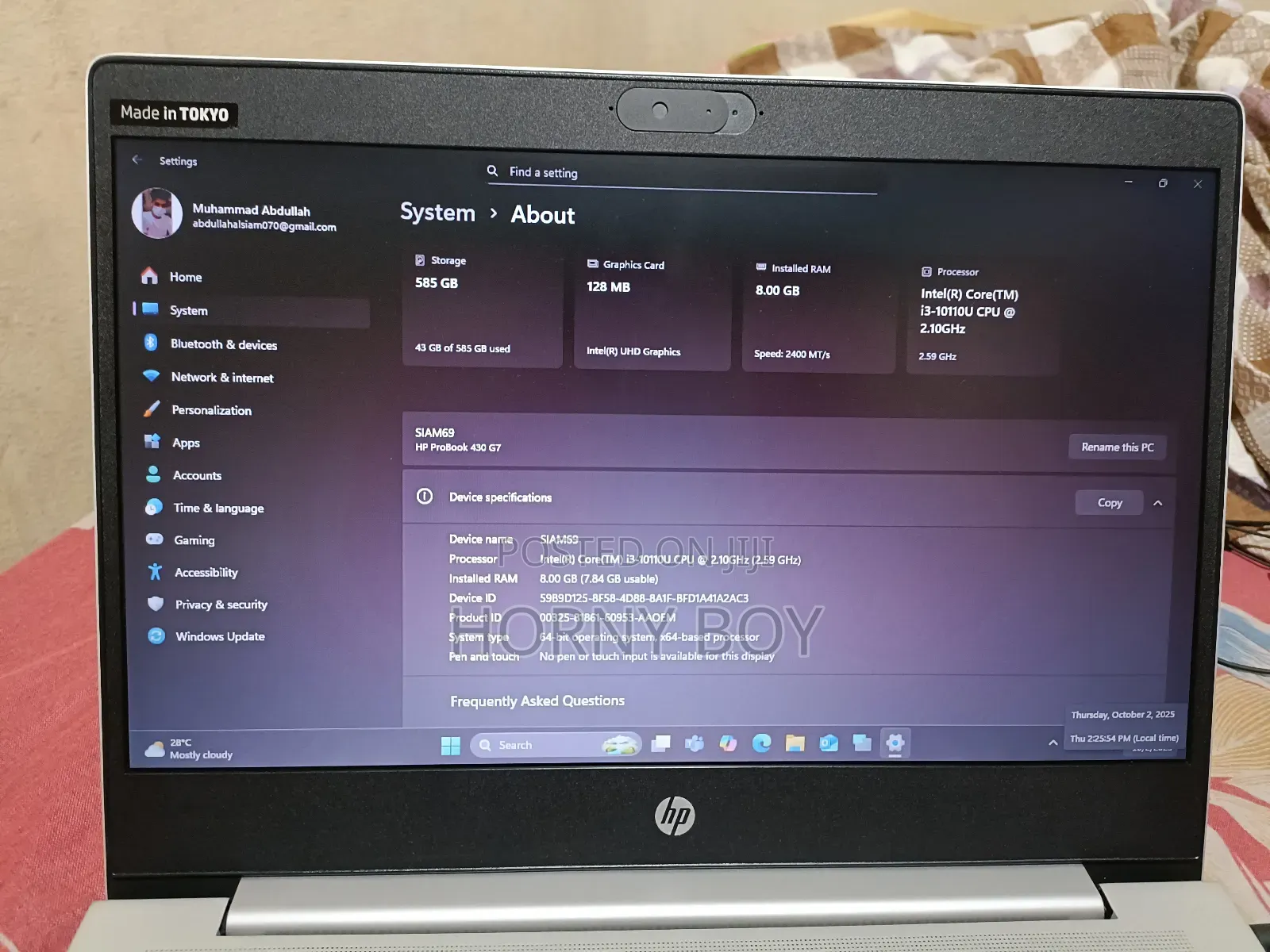 Laptop HP ProBook 430 G7 8GB Intel Core I3 SSD 512GB