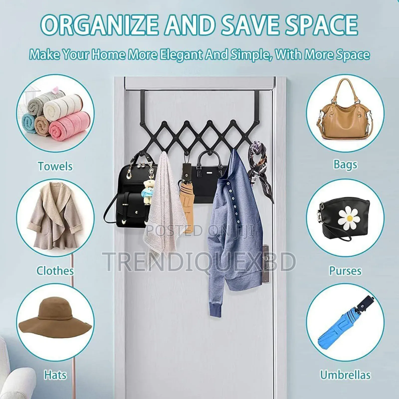 Portable Door Hanger – 5 Layer Hook