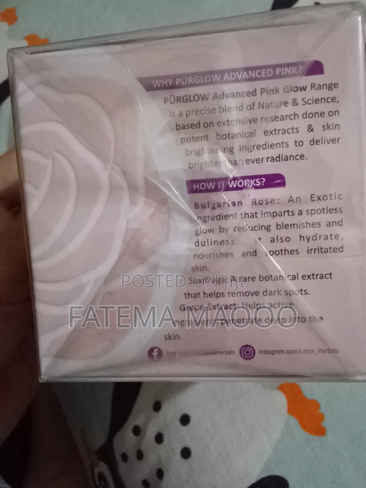 Lotus Herbal Whiteglow Advance Pink Glow Cream