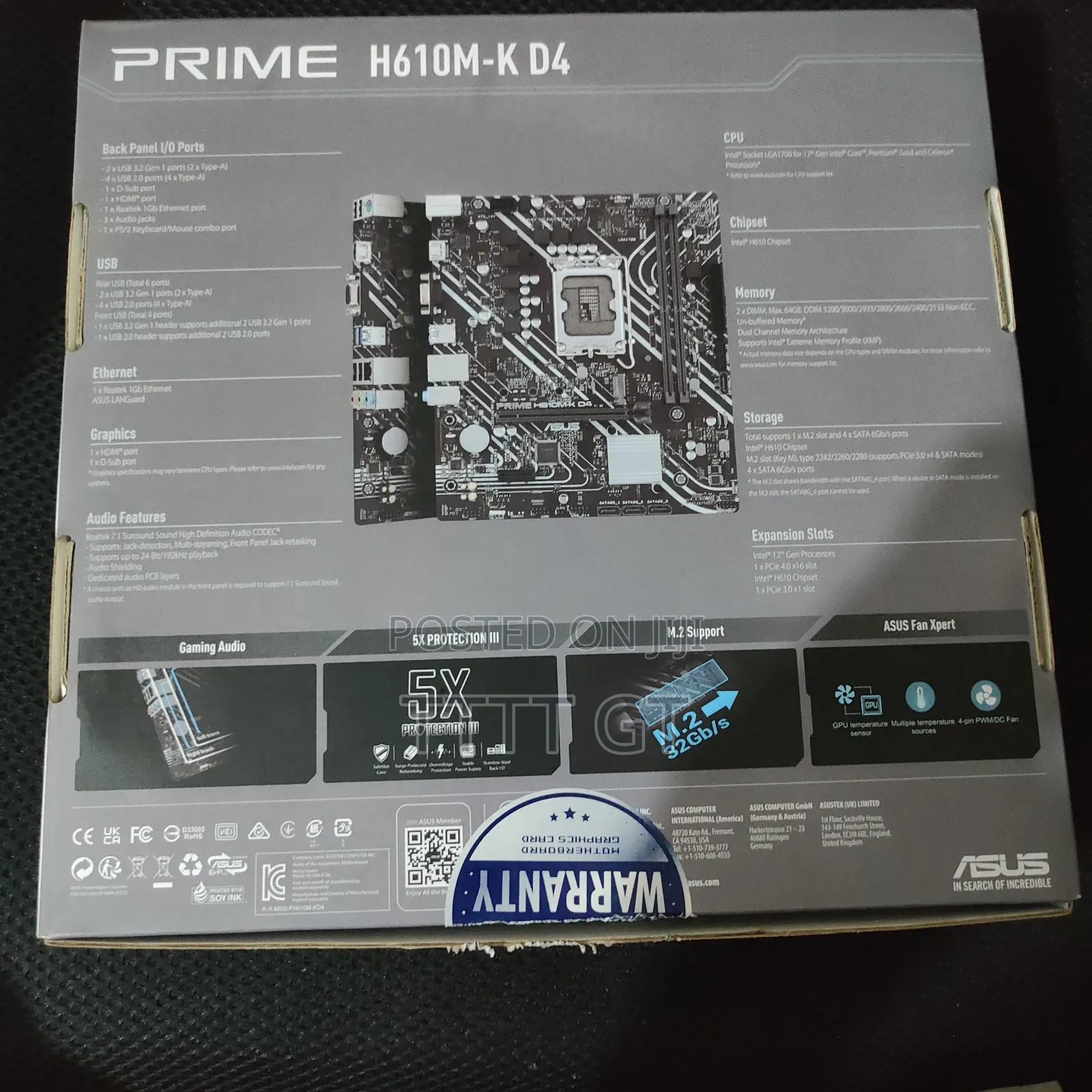 Motherboard:-Prime H610m-K D4