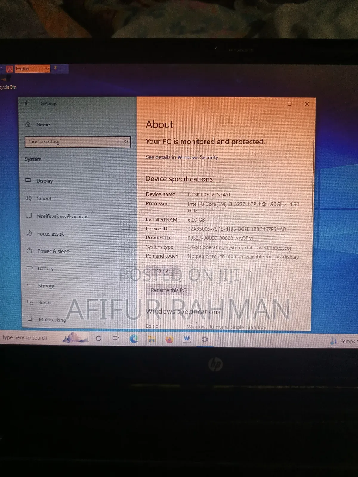 Laptop HP Pavilion Dv7 6GB Intel Core I3 SSD 500GB