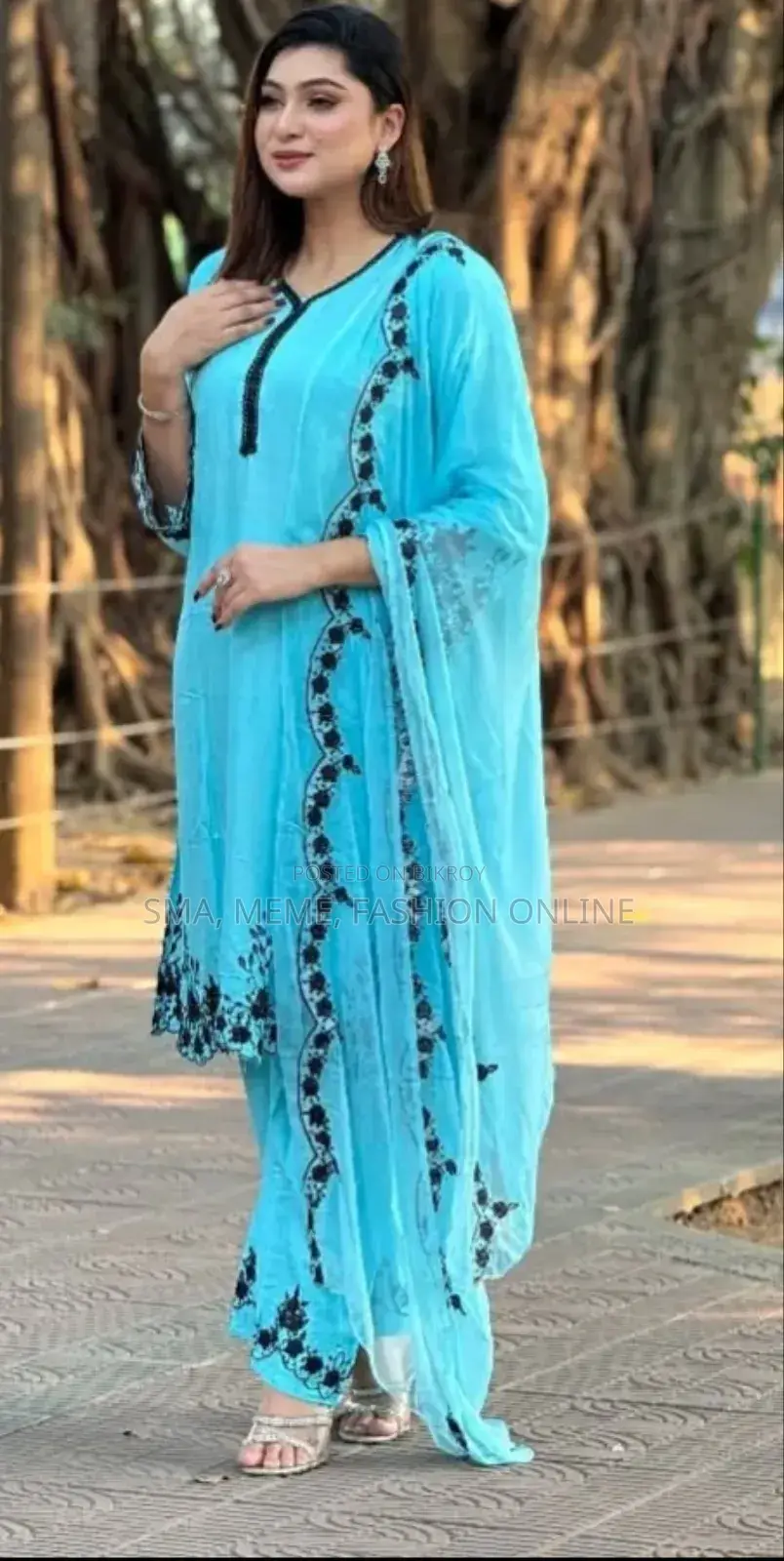 এমব্রয়ডারি কটন থ্রি পিস