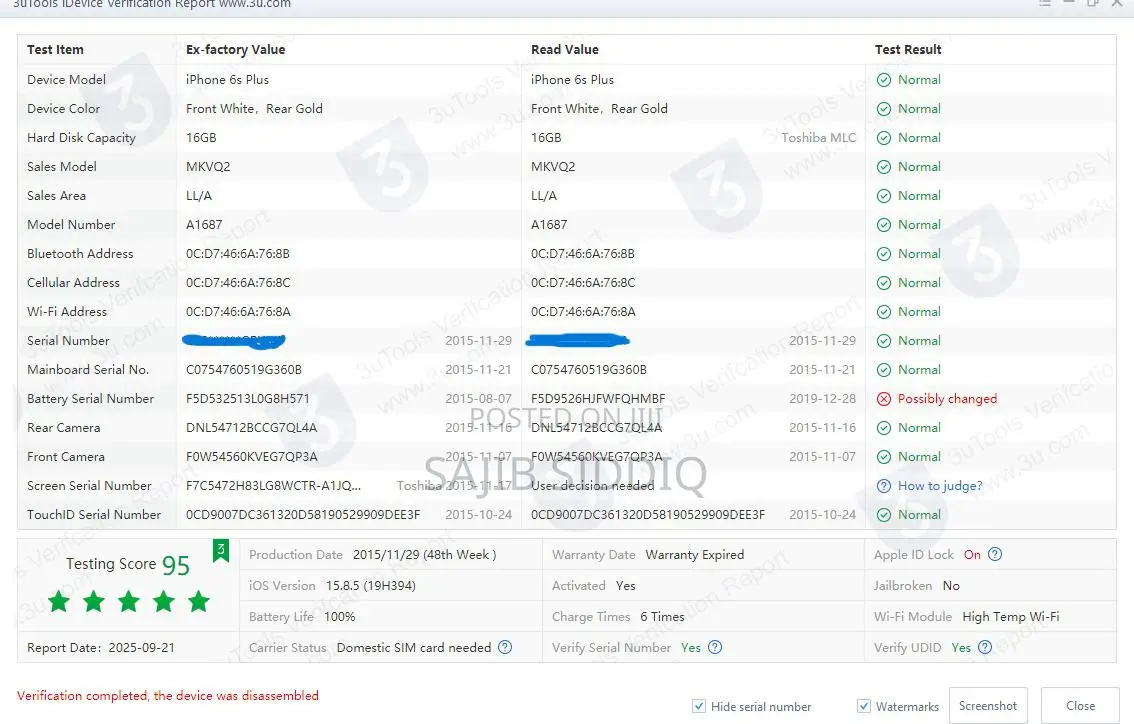 Apple iPhone 6s Plus 16 GB Gold