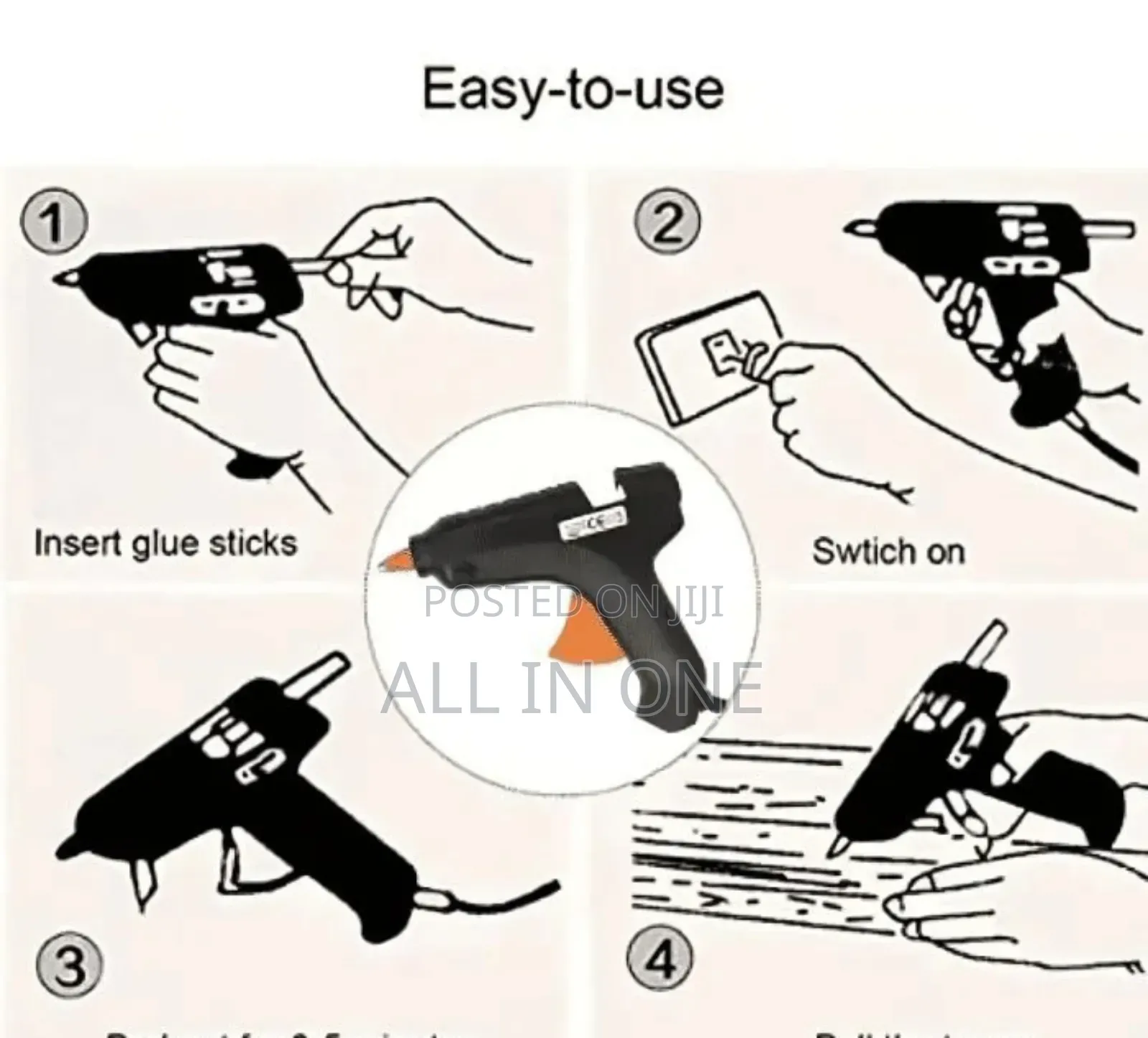 Hot Melt Glue Gun Kit For Quick Repairs With Free 02 Glue Sticks