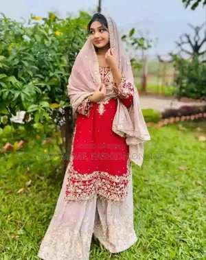 Viral Red Garara Three Piece