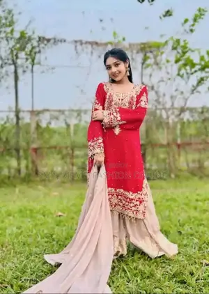 Viral Red Garara Three Piece
