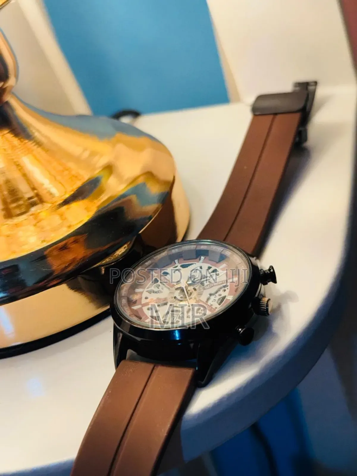 Stylish Magmatic Skeleton Watch  | Brown Strap | Premium Look