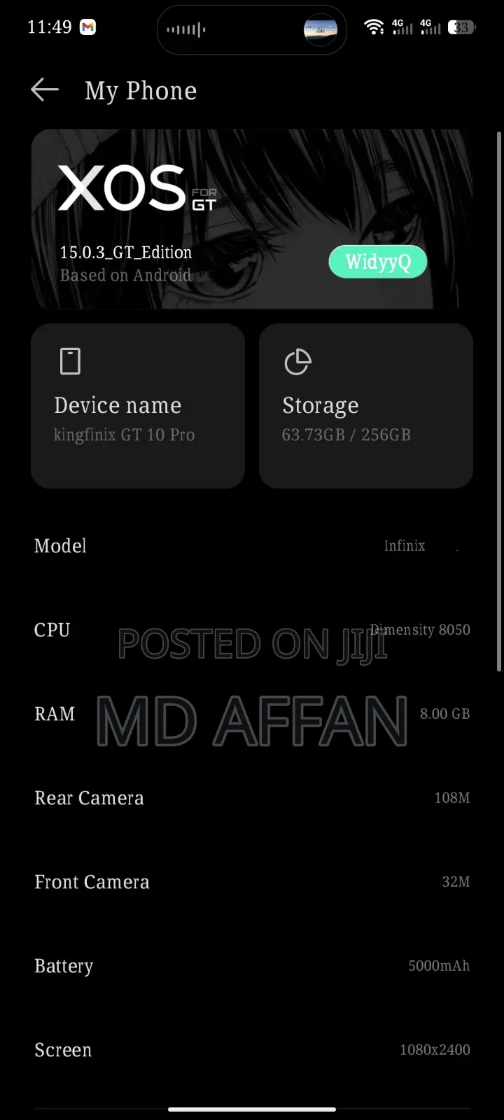 Infinix GT 10 Pro 256 GB