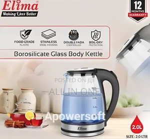 Photo - Elima Emk-222g Cordless Electric Glass Body Kettle - 2 Liter