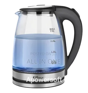 Elima Emk-222g Cordless Electric Glass Body Kettle - 2 Liter