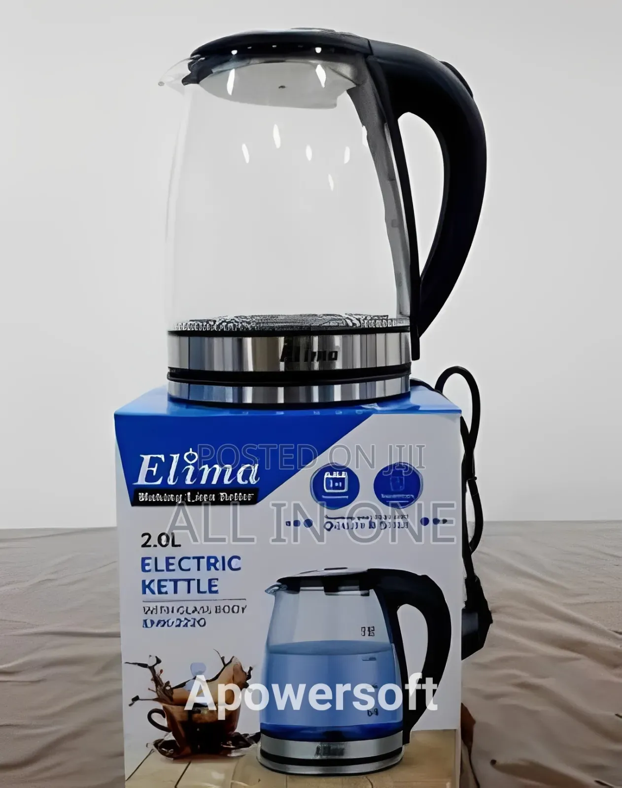 Elima Emk-222g Cordless Electric Glass Body Kettle - 2 Liter