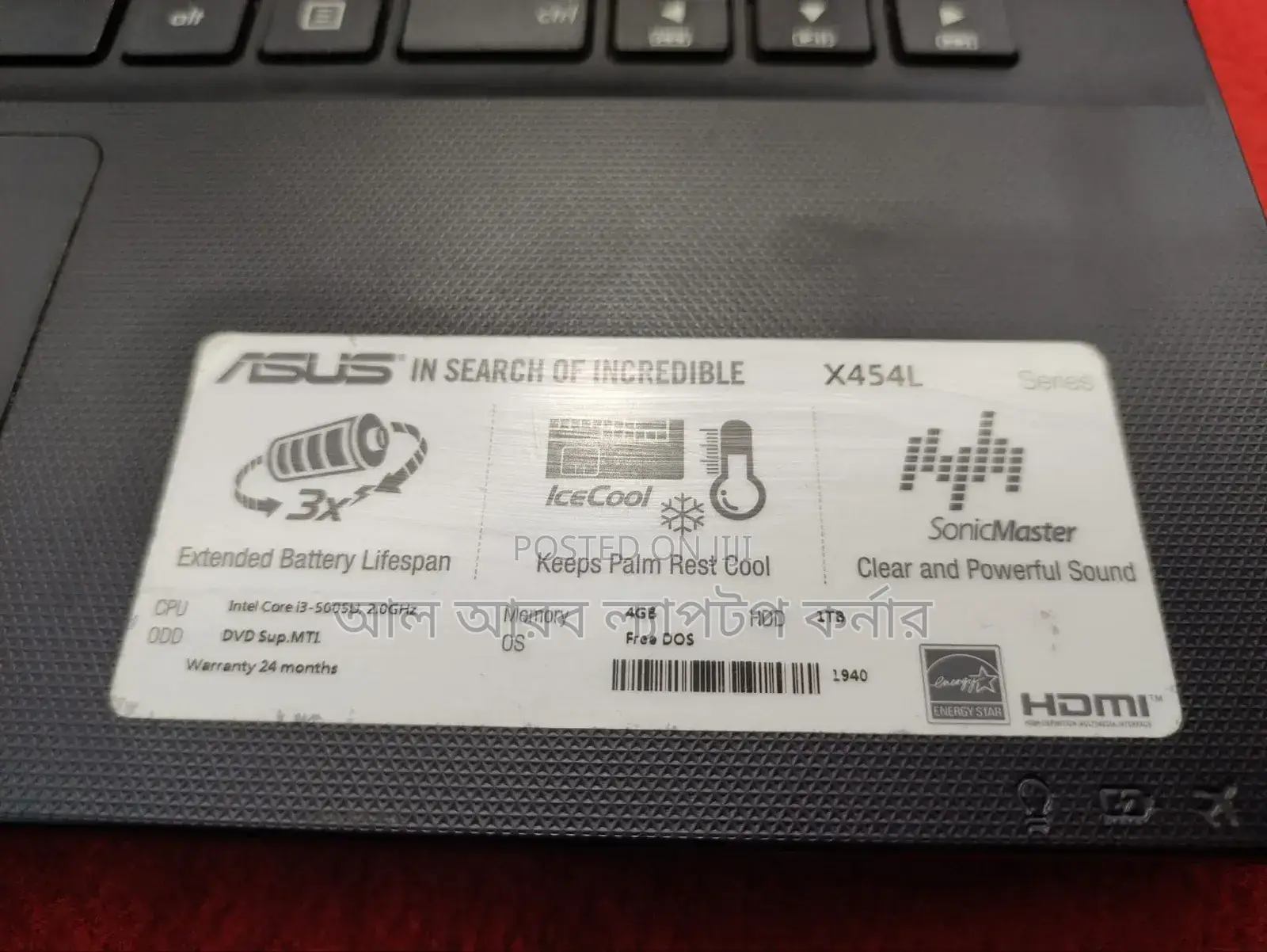 Laptop Asus X44C 8GB Intel Core I3 HDD 1T