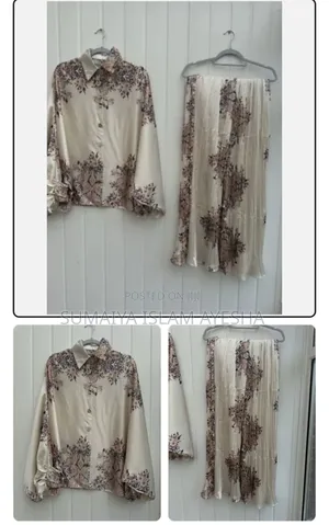 Spring Retro Print Casual Set Design Batwing Sleeve