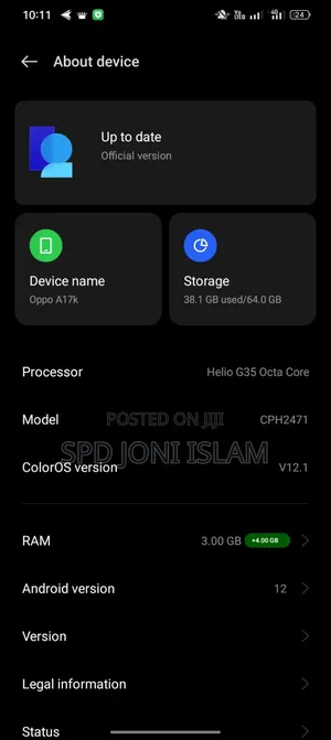 Oppo A17K 64 GB Blue