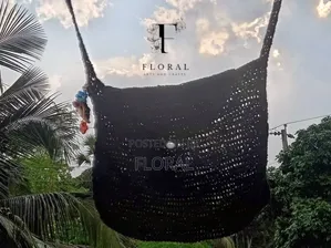 Handmade Black Crochet Shoulder Bag – Floral Charm Boho Chic Style