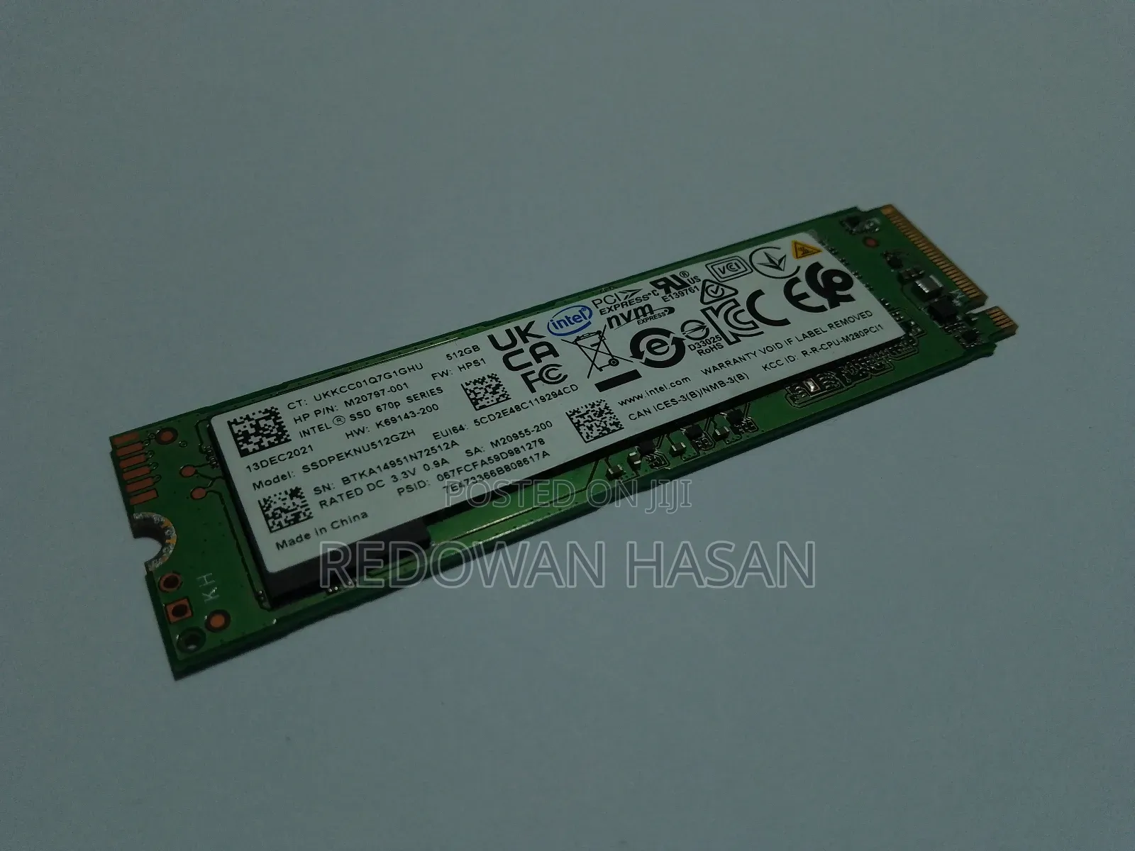 Used 512gb Intel SSD 670p M.2 Nvme Drive