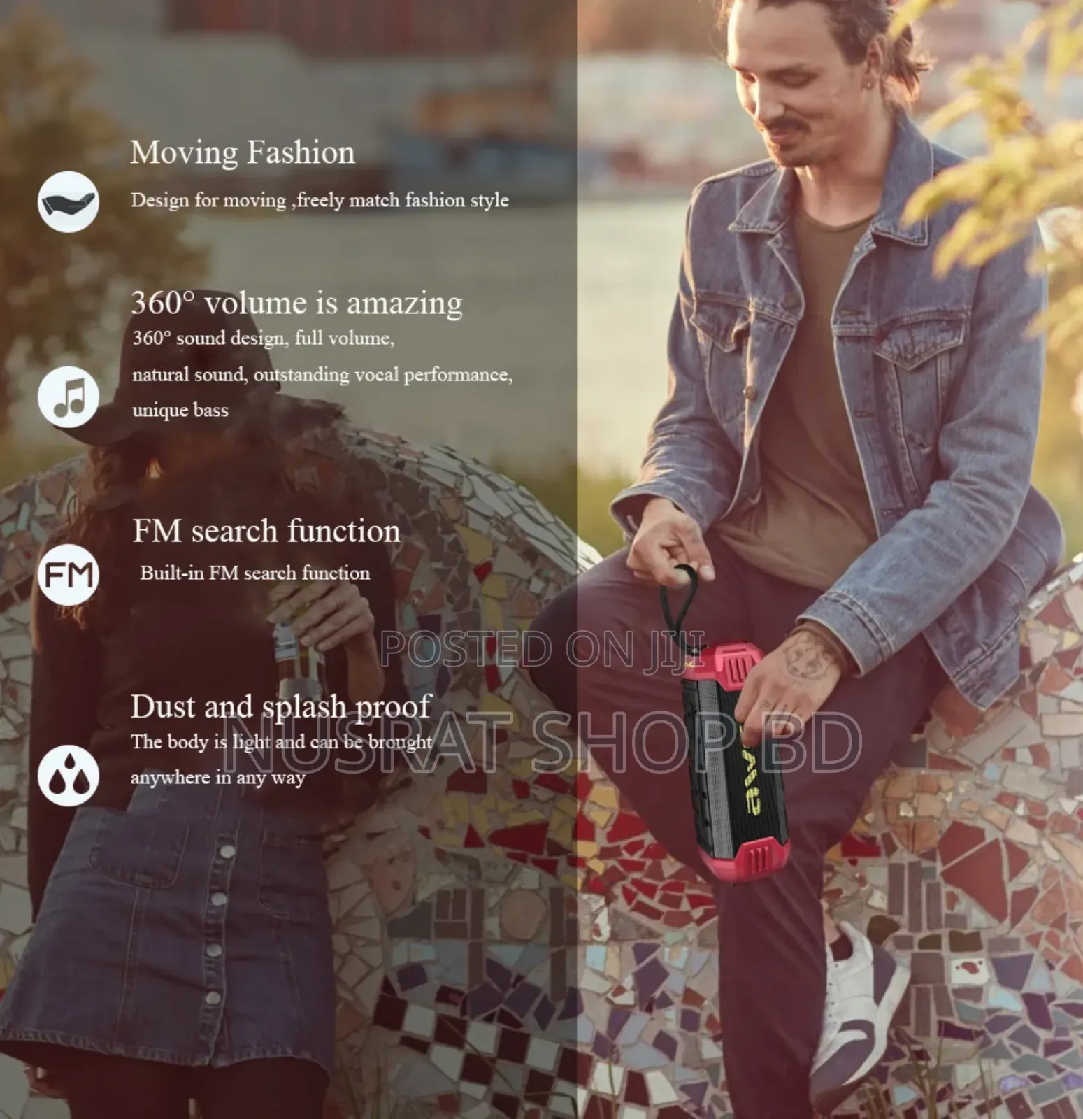 Awei Y280 Portabl Bluetooth 5.0 Speaker Wireless Soundbox Code : 8678