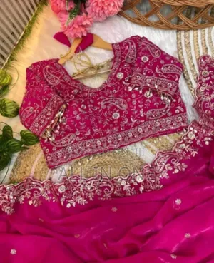 Photo - Orginal High Quality Embroidery and Seq Work Saree +Blouse Unstilted