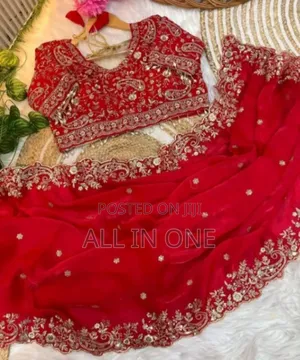 Orginal High Quality Embroidery and Seq Work Saree +Blouse Unstilted