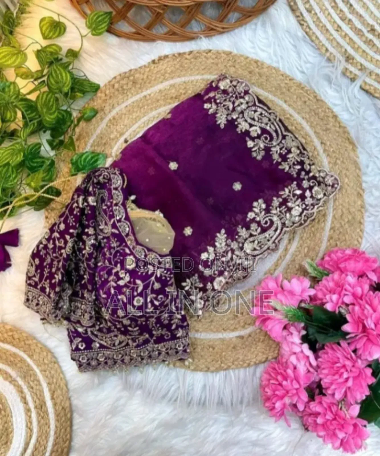 Orginal High Quality Embroidery and Seq Work Saree +Blouse Unstilted