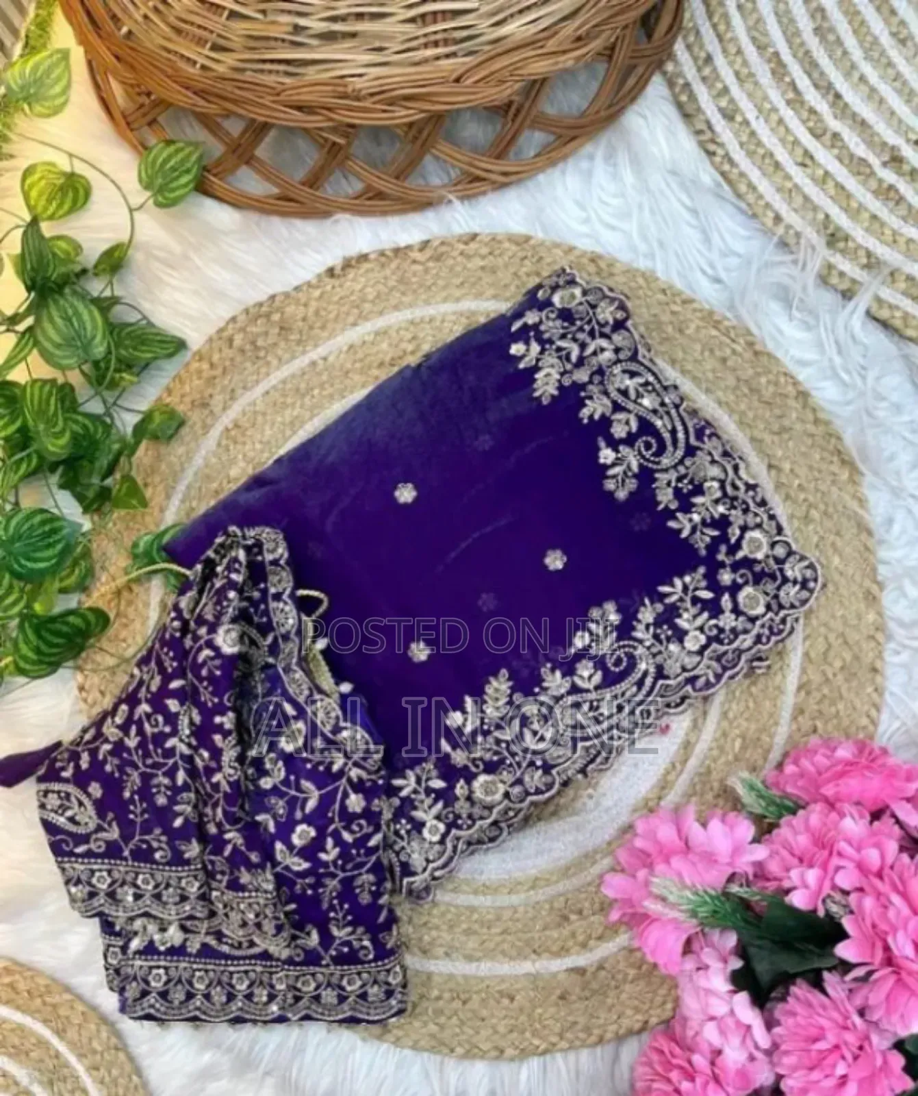 Orginal High Quality Embroidery and Seq Work Saree +Blouse Unstilted