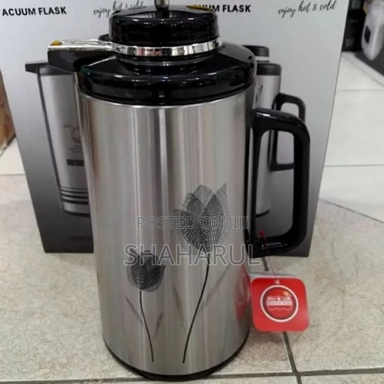 1 Liter Metallic Body Vacuum Push Flask Mixed Color S- 1072 Bb